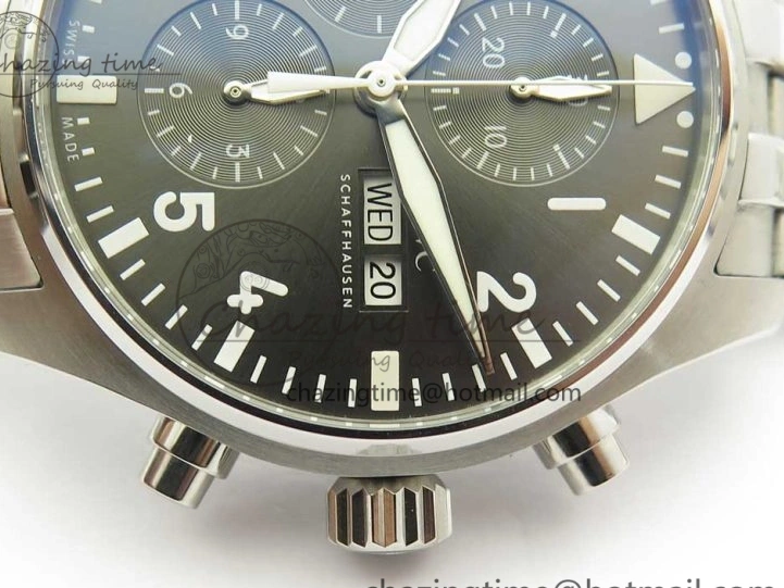 MIROTIME 0824 Stretchable Pilot Chrono 2016 IW377719 ZF 1:1 Best Edition Gray Dial on SS Bracelet A 7135